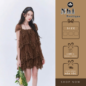 Váy Voan Tơ phối ren Nhi Boutique