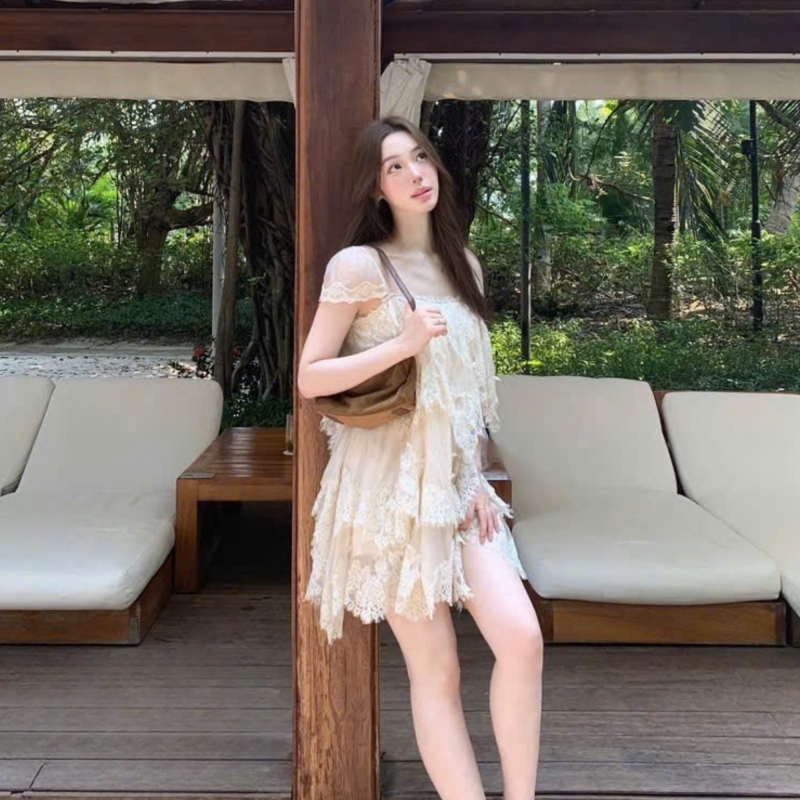 Váy Voan Tơ phối ren Nhi Boutique