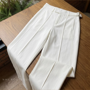 Quần Kaki Ống Suông Rộng Cạp Cao Cao Cấp Nhi Boutique