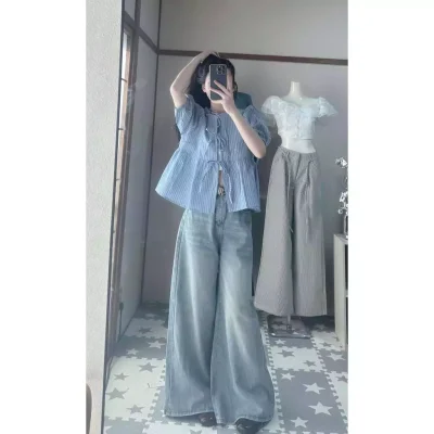 Quần jean nữ ống rộng